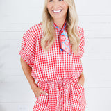 Sheila Red Check Shorts Entro