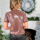 Shelby Brown Knit + Clear Sequin Top Jodifl