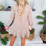 Shields Caramel Striped Mini Dress Entro