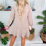 Shields Caramel Striped Mini Dress Entro