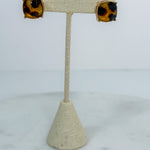 Sicily Square Tortoise Stud Earrings 