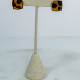 Sicily Square Tortoise Stud Earrings 