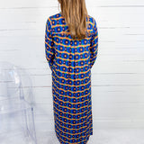 Sienna Blue Print Maxi Dress Briton Court