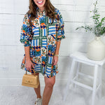 Sienna Carolina Blue Mini Dress Briton Court