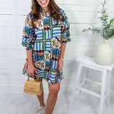 Sienna Carolina Blue Mini Dress Briton Court