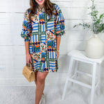 Sienna Carolina Blue Mini Dress Briton Court