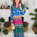 Sienne Blue Turquoise Midi Dress Briton Court