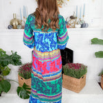 Sienne Blue Turquoise Midi Dress Briton Court