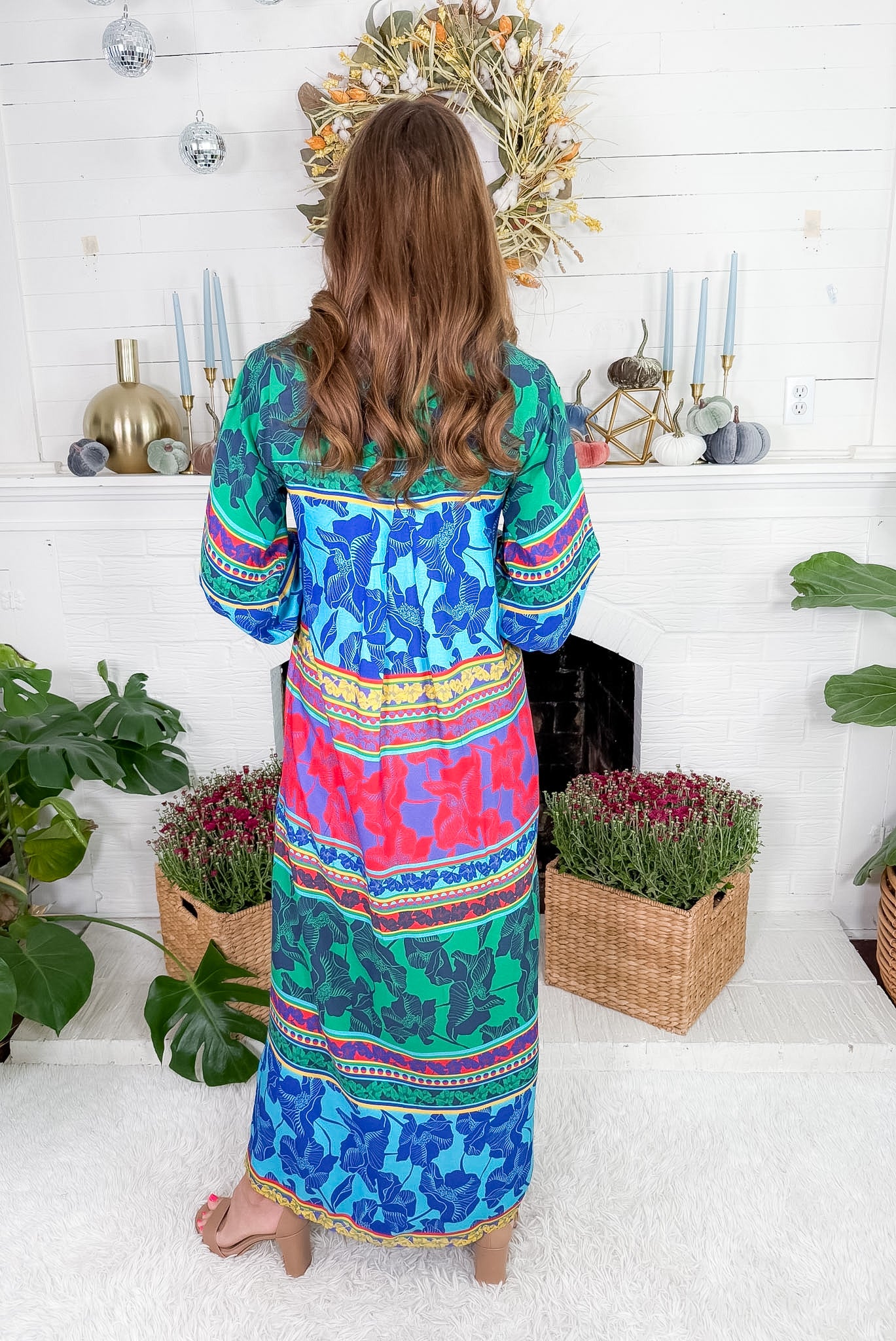 Sienne Blue Turquoise Midi Dress Briton Court