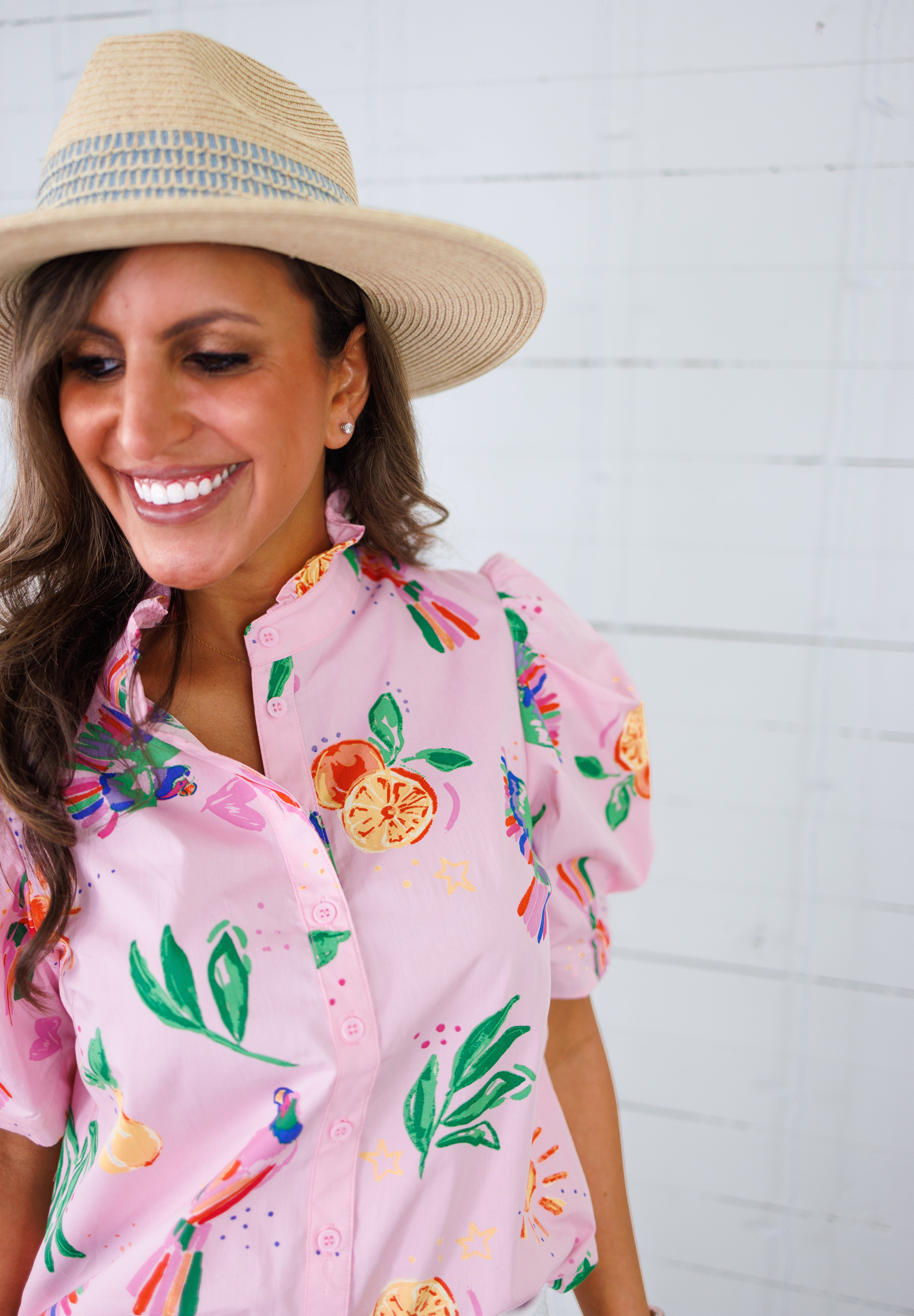 Silas Toucan + Fruit Button Top Karlie