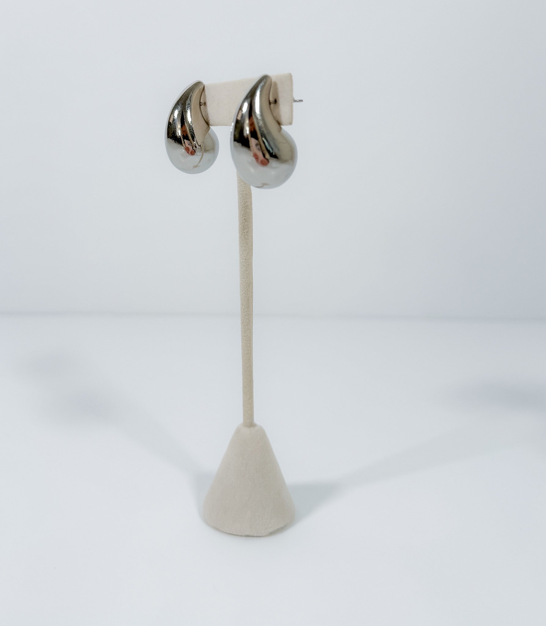 Silver Steel Raindrop Earrings