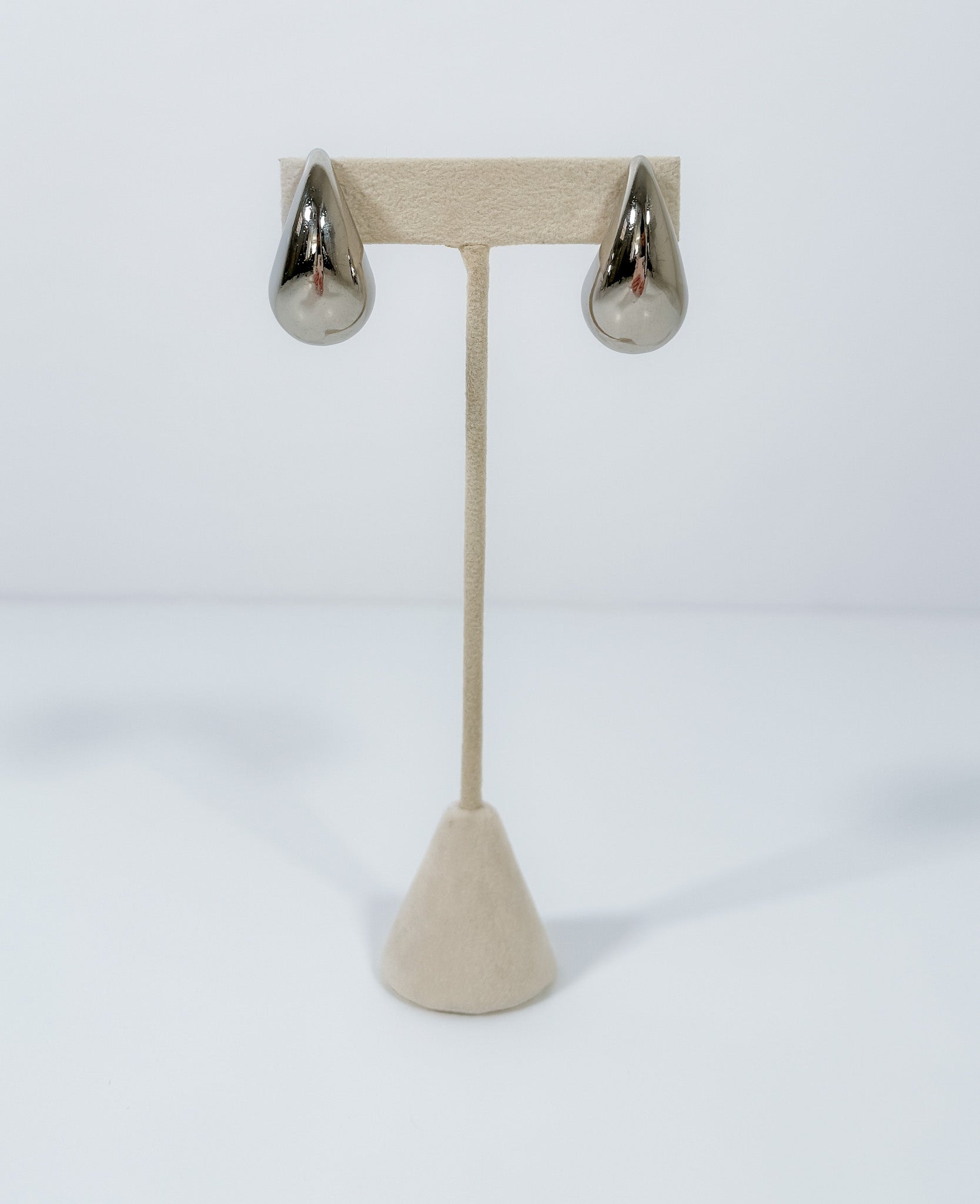 Silver Steel Raindrop Earrings