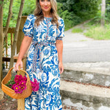 Simmons Cobalt Mix Maxi Dress