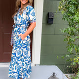 Simmons Cobalt Mix Maxi Dress