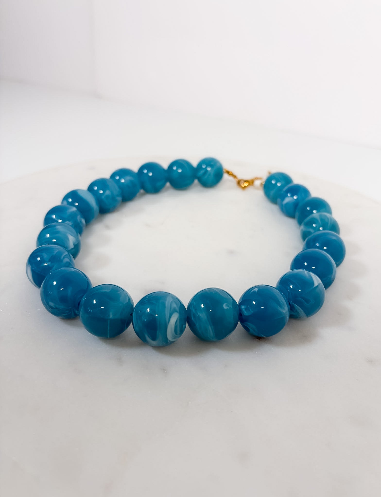 Simpson Blue Ball Beaded Necklace