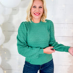 Simpson Scalloped Edge Sea Green Sweater 