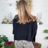 Sims Black Ribbed Turtleneck Sweater