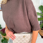 Sims Chocolate Ribbed Turtleneck Sweater
