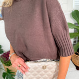 Sims Chocolate Ribbed Turtleneck Sweater