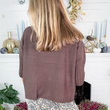 Sims Chocolate Ribbed Turtleneck Sweater