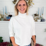 Sims Ivory Ribbed Turtleneck Sweater
