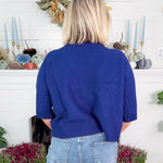 Sims Navy Ribbed Turtleneck Sweater