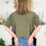 Sims Olive Ribbed Turtleneck Sweater