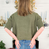 Sims Olive Ribbed Turtleneck Sweater