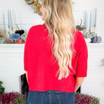 Sims Red Ribbed Turtleneck Sweater