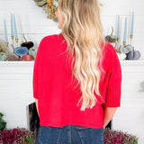 Sims Red Ribbed Turtleneck Sweater