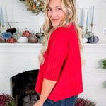 Sims Red Ribbed Turtleneck Sweater