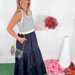 Sinclair Navy + Navy Stripe Maxi Dress 