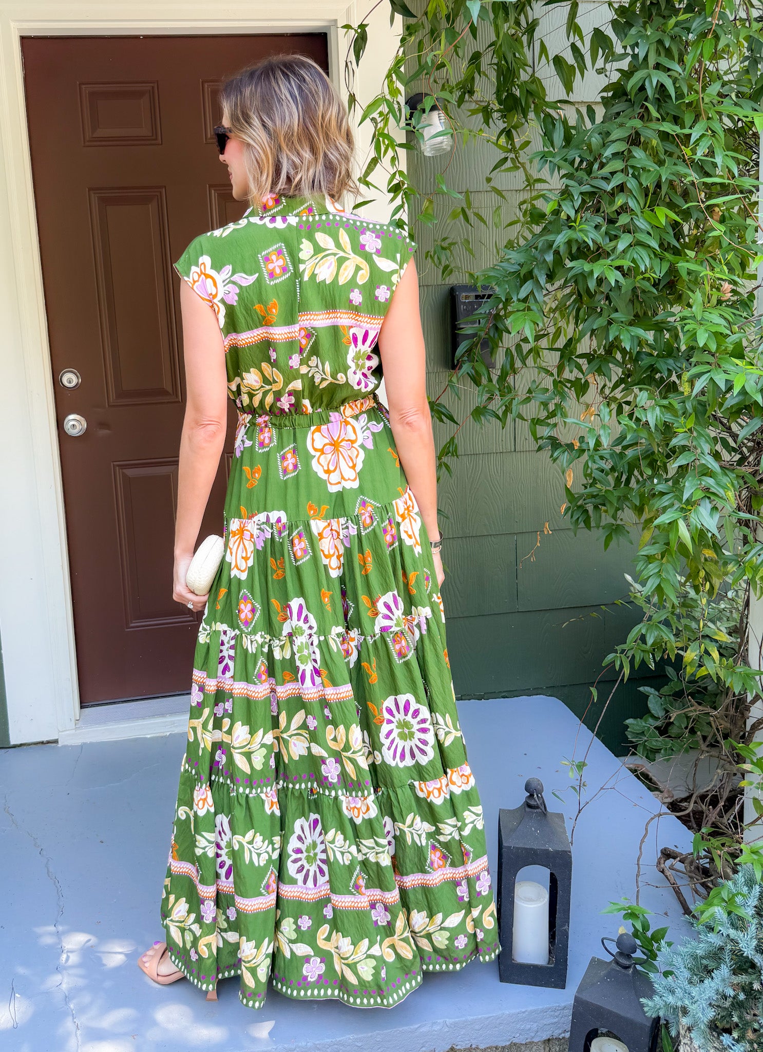 Sinclair Olive Floral Maxi Dress Pinch