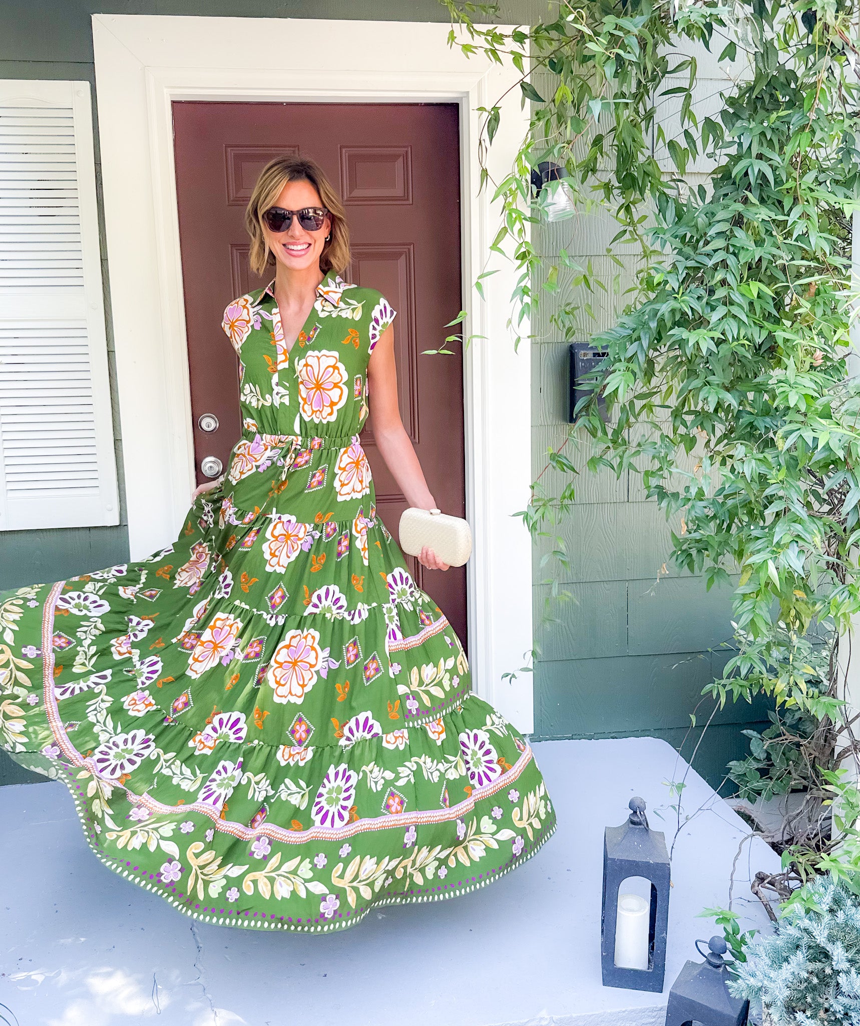Sinclair Olive Floral Maxi Dress Pinch