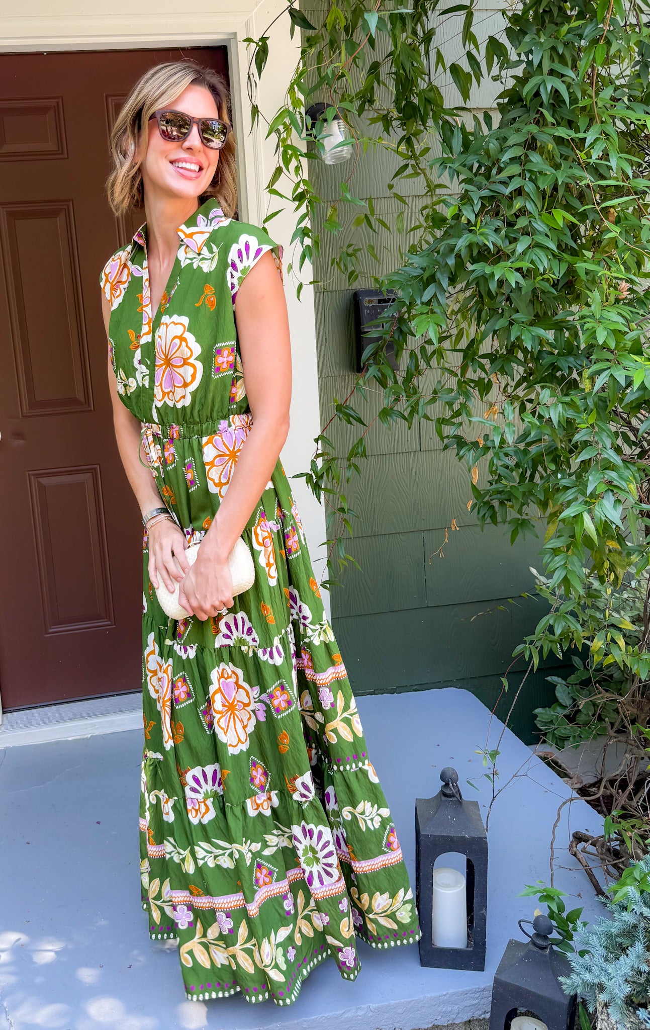 Sinclair Olive Floral Maxi Dress Pinch
