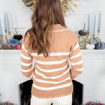 Skipper Camel Striped Sweater Staccato