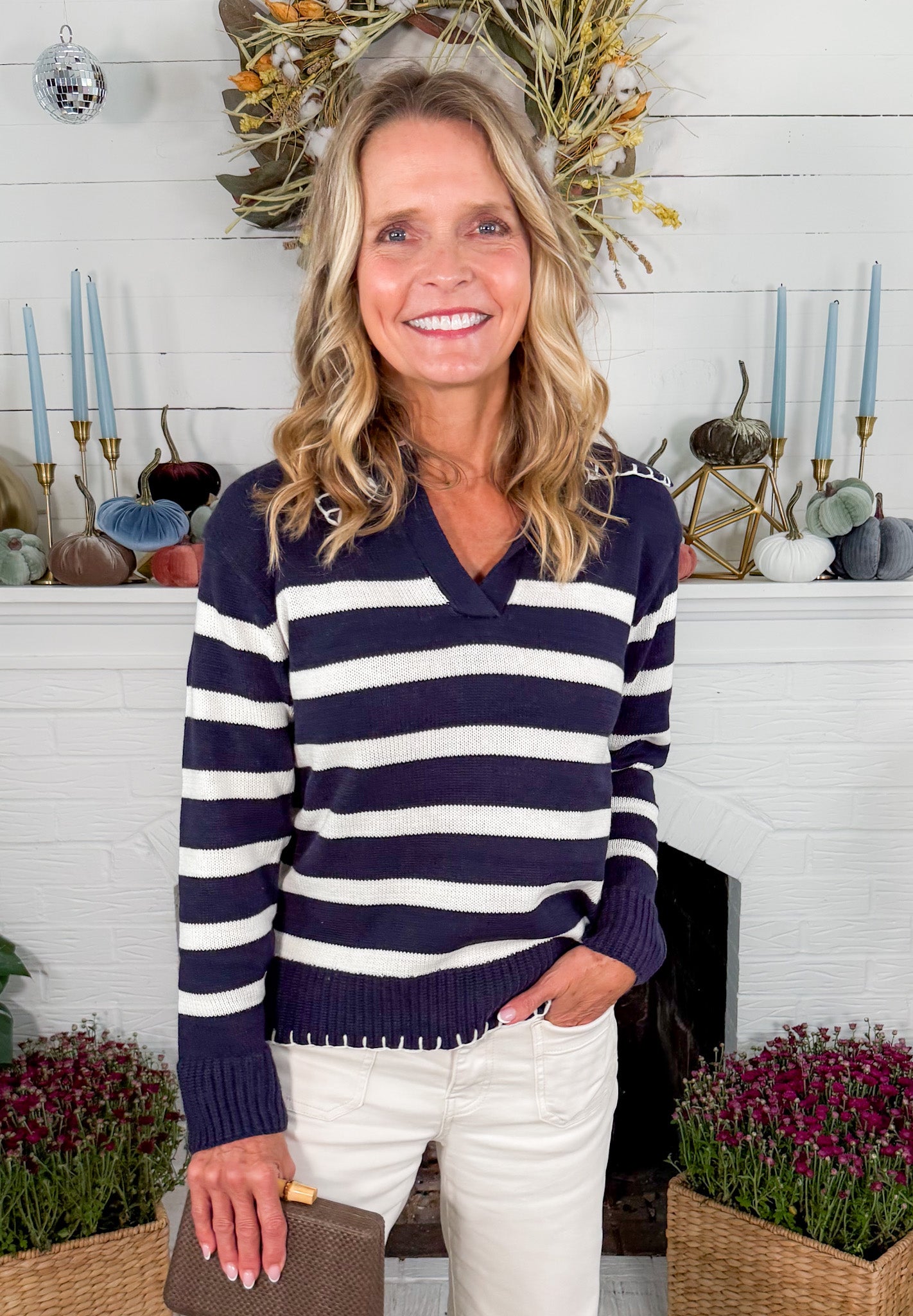 Skipper Navy Striped Sweater Staccato