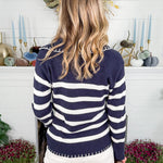 Skipper Navy Striped Sweater Staccato