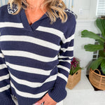 Skipper Navy Striped Sweater Staccato