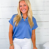 Sky Blue Preppy Top Entro
