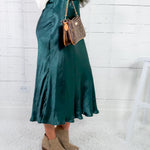 Skylar Teal Bias Silky Maxi Skirt Lucy Paris