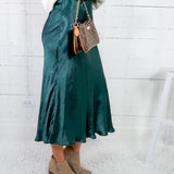 Skylar Teal Bias Silky Maxi Skirt Lucy Paris