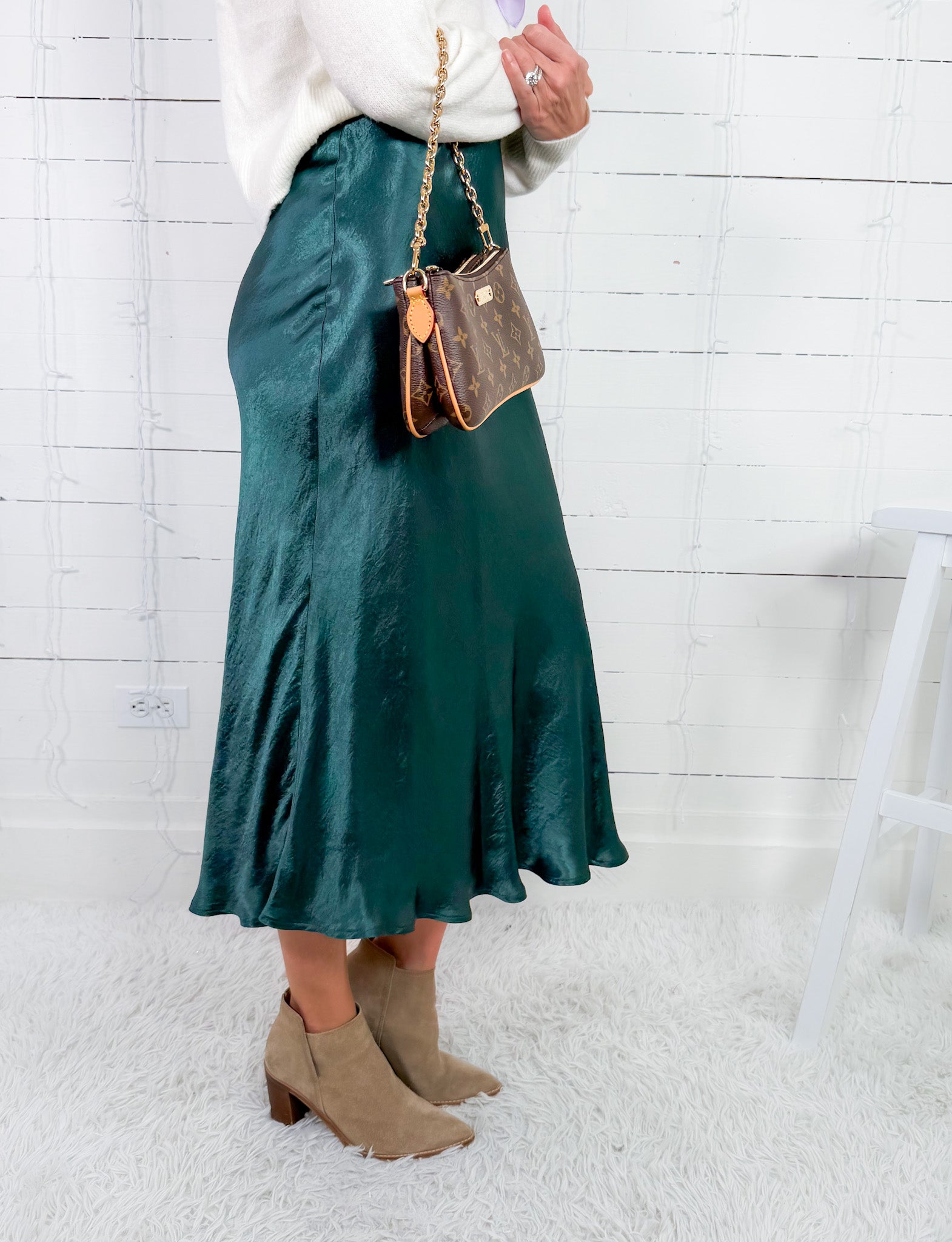 Skylar Teal Bias Silky Maxi Skirt Lucy Paris