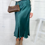 Skylar Teal Bias Silky Maxi Skirt Lucy Paris