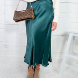 Skylar Teal Bias Silky Maxi Skirt Lucy Paris