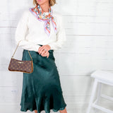Skylar Teal Bias Silky Maxi Skirt Lucy Paris
