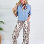 Skylar Relaxed Cropped Denim Shirt The Korner