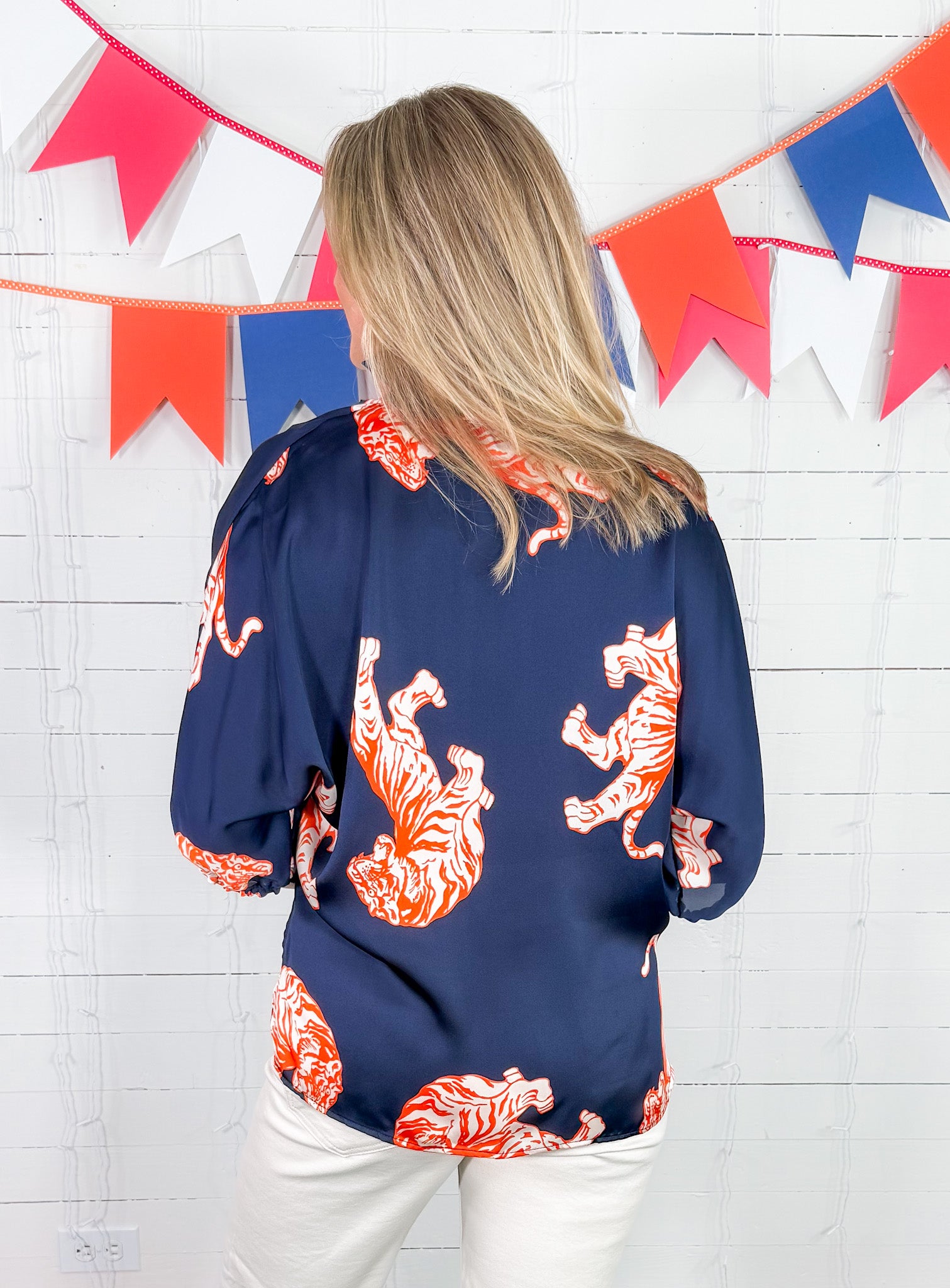 Sloan Auburn Tigress Navy Top Adrienne