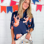 Sloan Auburn Tigress Navy Top Adrienne