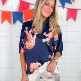 Sloan Auburn Tigress Navy Top Adrienne